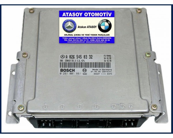 MERCEDES W202 C220CDI MOTOR BEYNİ 0265450332 0255457232 0225457832 0281001881 0281001816 0281001520 0281001519 A0265450332 A0255457232 A0225457832 OM611 C1M